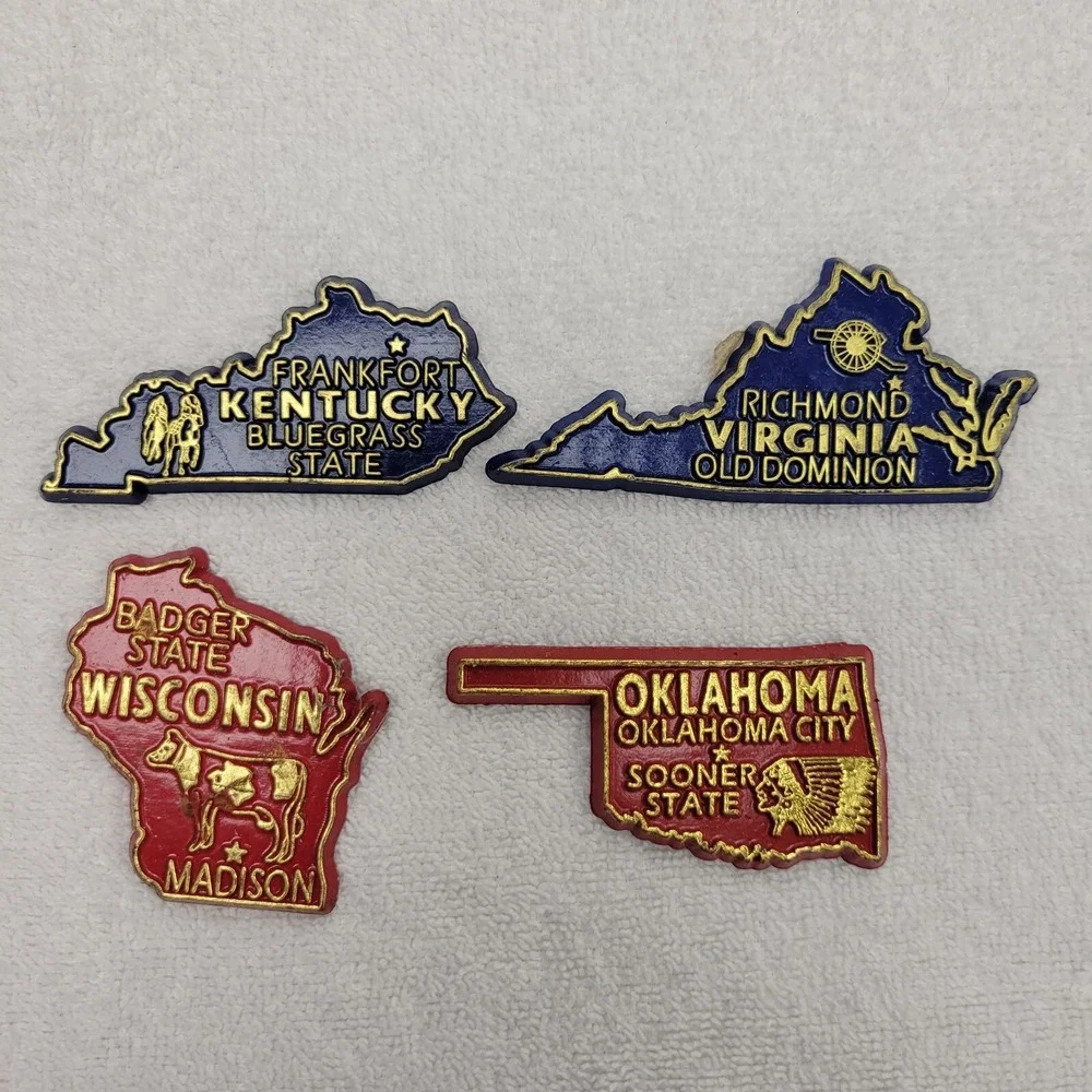 20 US State Vintage Refrigerator Rubber Die Cut Magnets‎